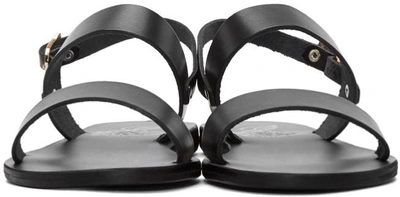 Shop Ancient Greek Sandals Black Leather Clio Sandals