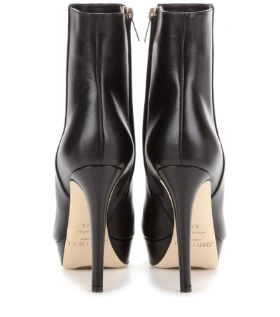 Shop Jimmy Choo Maggie 115 Platform Leather Ankle Boots In Llack