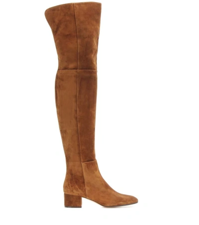 Shop Gianvito Rossi Rolling Mid Suede Over-the-knee Boots In Texas