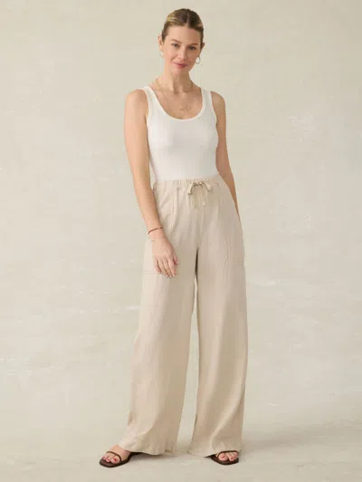 Faherty Topanga Drape Pants In Wheaten