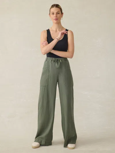 Faherty Topanga Drape Pants In Thyme