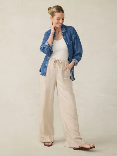 Faherty Topanga Drape Pants In Wheaten