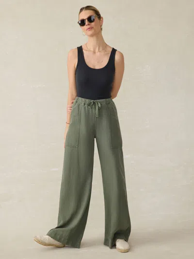 Faherty Topanga Drape Pants In Thyme