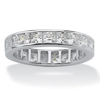 Palm Beach Jewelry 5.29 Tcw Princess-cut Cubic Zirconia Eternity Band In 10k White Gold In White