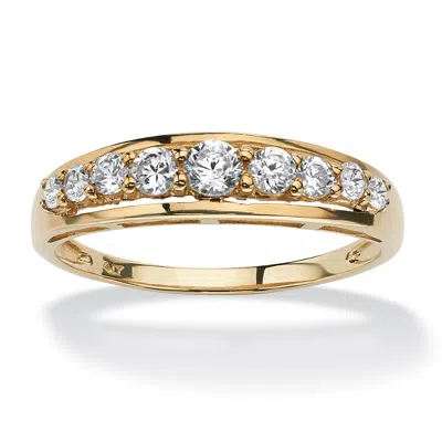 Palm Beach Jewelry .93 Tcw Round Cubic Zirconia Ring In 10k Gold In White