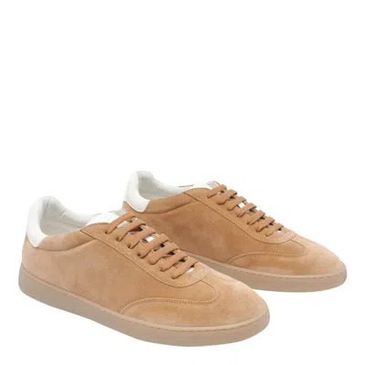 Stuart Weitzman Suede Low-top Sneakers In Brown