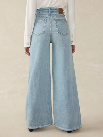 Faherty Saturday Denim Wide Leg Ankle Pants In West Cove Wash
