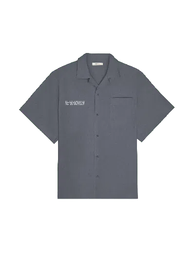 Pangaia Womens Dna Linen Camp Collar Shirt In Atmosphere Grey