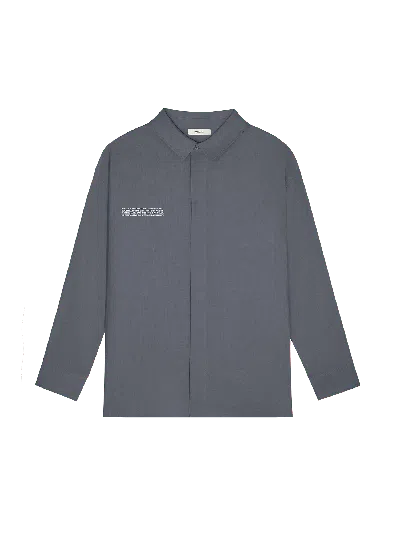 Pangaia Womens Dna Linen Collared Long Sleeve Shirt In Atmosphere Grey