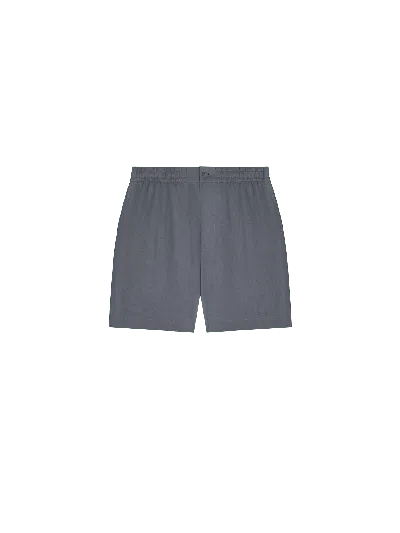 Pangaia Womens Dna Linen Mid Length Shorts In Atmosphere Grey