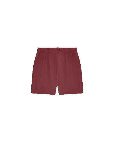 Pangaia Womens Dna Linen Mid Length Shorts In Garnet Red