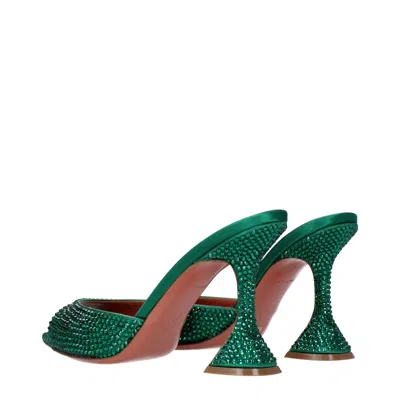 AMINA MUADDI AMINA MUADDI SANDALS CAROLINE WOMENS SATIN GREEN/EMERALD 