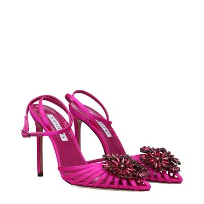 Aquazzura 105mm Crytal Margarita Satin Pumps