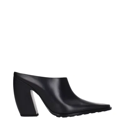 Bottega Veneta Leather Tex Mules With Covered Heel 10cm