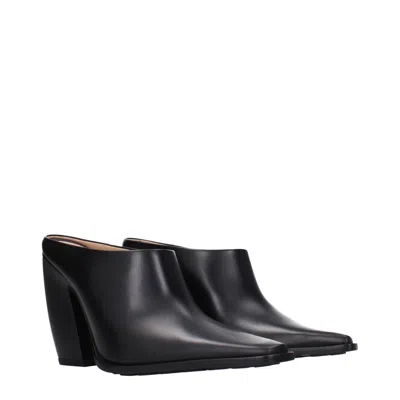 Bottega Veneta Leather Tex Mules With Covered Heel 10cm