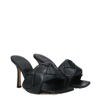 Bottega Veneta Green Intrecciato Lido Heeled Sandals