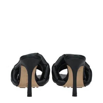 Bottega Veneta Green Intrecciato Lido Heeled Sandals