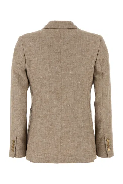 Max Mara Cappuccino Linen Blend Targa Blazer