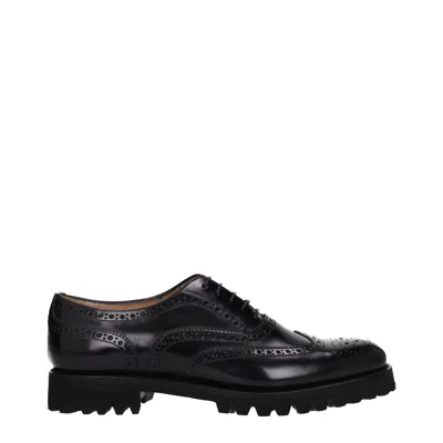 Church's Woman Lace-up Shoes Black Size 4.5 Calfskin