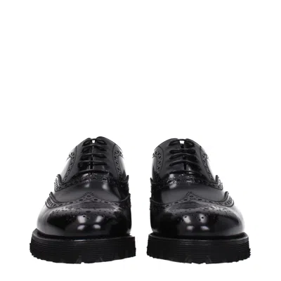 Church's Woman Lace-up Shoes Black Size 4.5 Calfskin