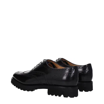 Church's Woman Lace-up Shoes Black Size 4.5 Calfskin