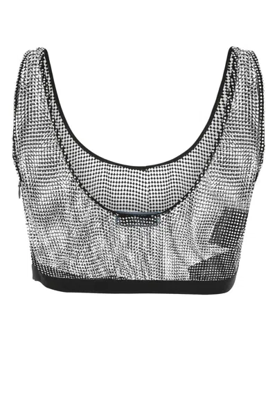 Prada Crystal-embellished Mesh Crop Top