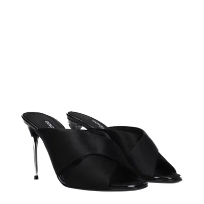 Dolce & Gabbana Satin Sandals With Back Monogram