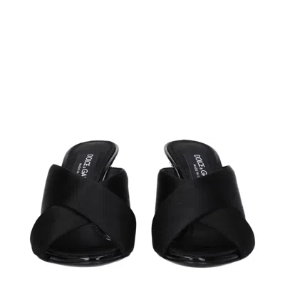 Dolce & Gabbana Satin Sandals With Back Monogram