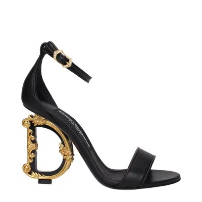 Dolce & Gabbana Keira 105 Baroque Heel Nappa Leather Sandals