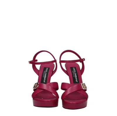 Dolce & Gabbana Dolce&gabbana Sandals Women Leather Fuxia/hibiscus