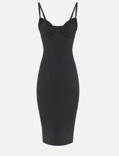Elisabetta Franchi Fitted Crepe Dress In Black