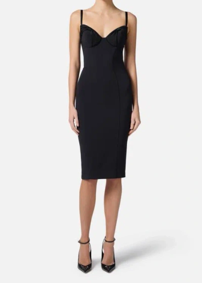 Elisabetta Franchi Fitted Crepe Dress In Black