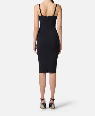 Elisabetta Franchi Fitted Crepe Dress In Black