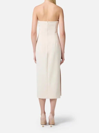 Elisabetta Franchi Macro-bow Crepe Midi Dress In Brown