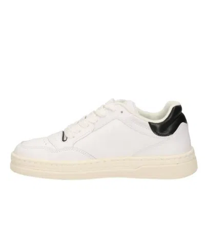 Pinko Chaussures De Tennis En Cuir Avec Logo Noir Et Blanc In White