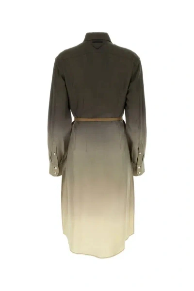 Prada Abito Chemisier In Twill Multicolor Donna