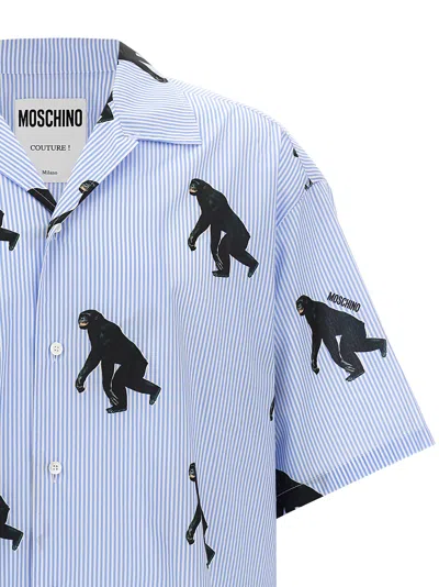 Moschino Poplin Shirt Allover Chimpanzee