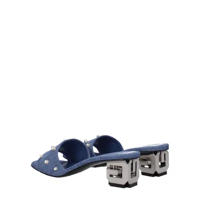 Givenchy Pearly Denim G Cube-heel Mule Sandals