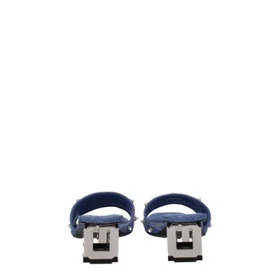 Givenchy Pearly Denim G Cube-heel Mule Sandals