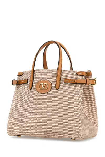Valentino Antibes Canvas Handbag Structured Shape Buckle