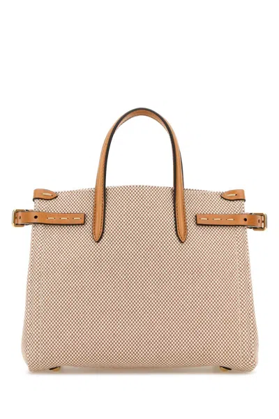 Valentino Antibes Canvas Handbag Structured Shape Buckle