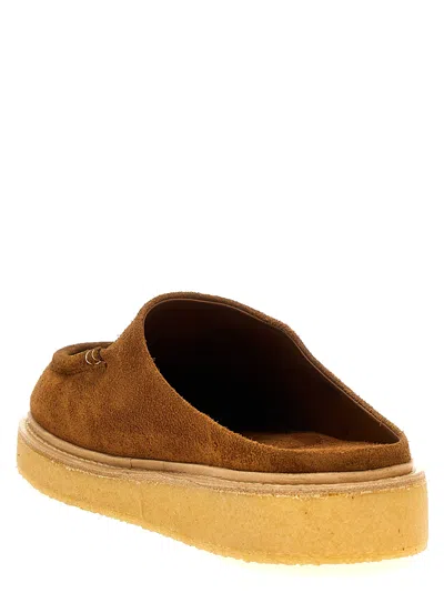 Marni Brown Suede Sabot Slip-on Loafers In Brown