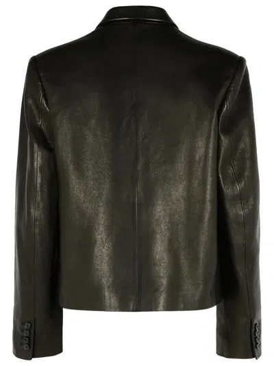 Khaite Tanni Black Leather Jacket In Black
