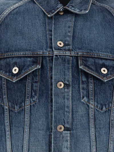 Nonnative Button-up Denim Jacket With Zigzag Placket In Blue