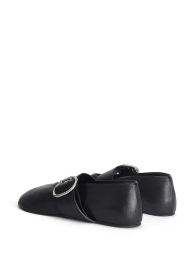 Jil Sander Smooth Leather Ballerinas In Black