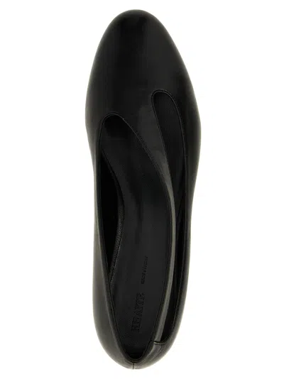 Khaite Asymmetric Cut-out Flat Shoes In Lambskin Leather In Black