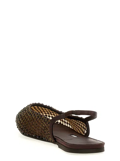 Le Silla Brown Slingback Ballet Flats In Brown