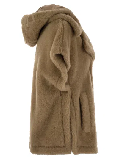 Max Mara Lanoso4 Teddy Fabric Vest Cape In Light Brown