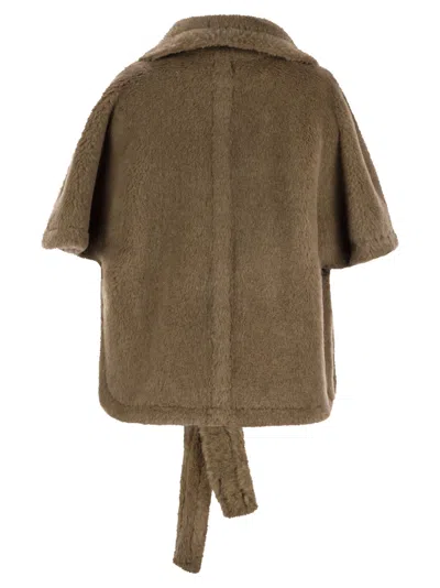 Max Mara Maxmara Women Amato - Teddy Fabric Hood With Belt In Caramel