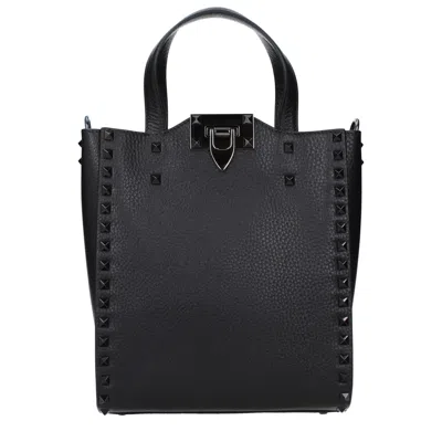 Valentino Garavani Rockstud Shopper Small Tote Bag Men In Black
